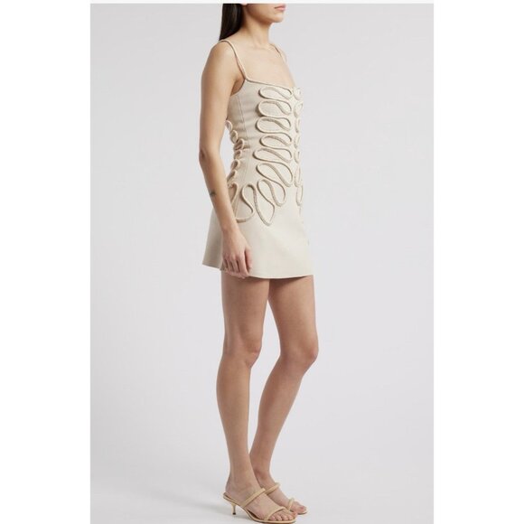 NWT CULT GAIA AIMEE KNIT DRESS BEIGE SZ M - Picture 3 of 6